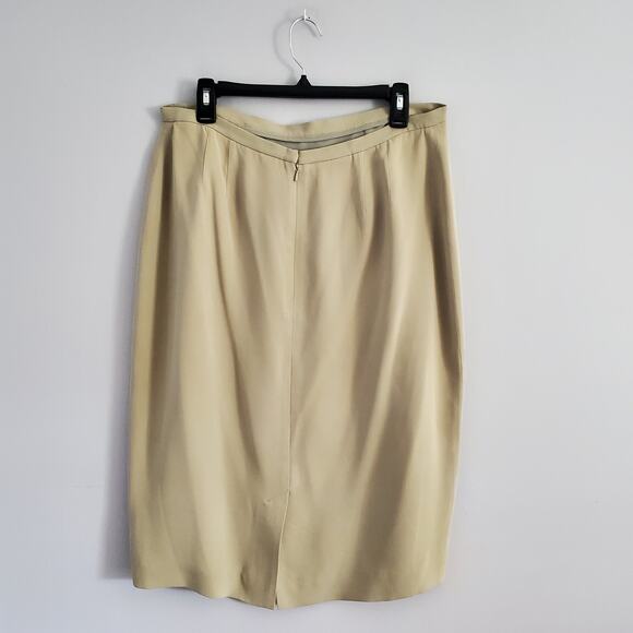 Liz Claiborne Collection Vintage Tan Silk Straight Pencil Skirt 16 - Picture 2 of 8